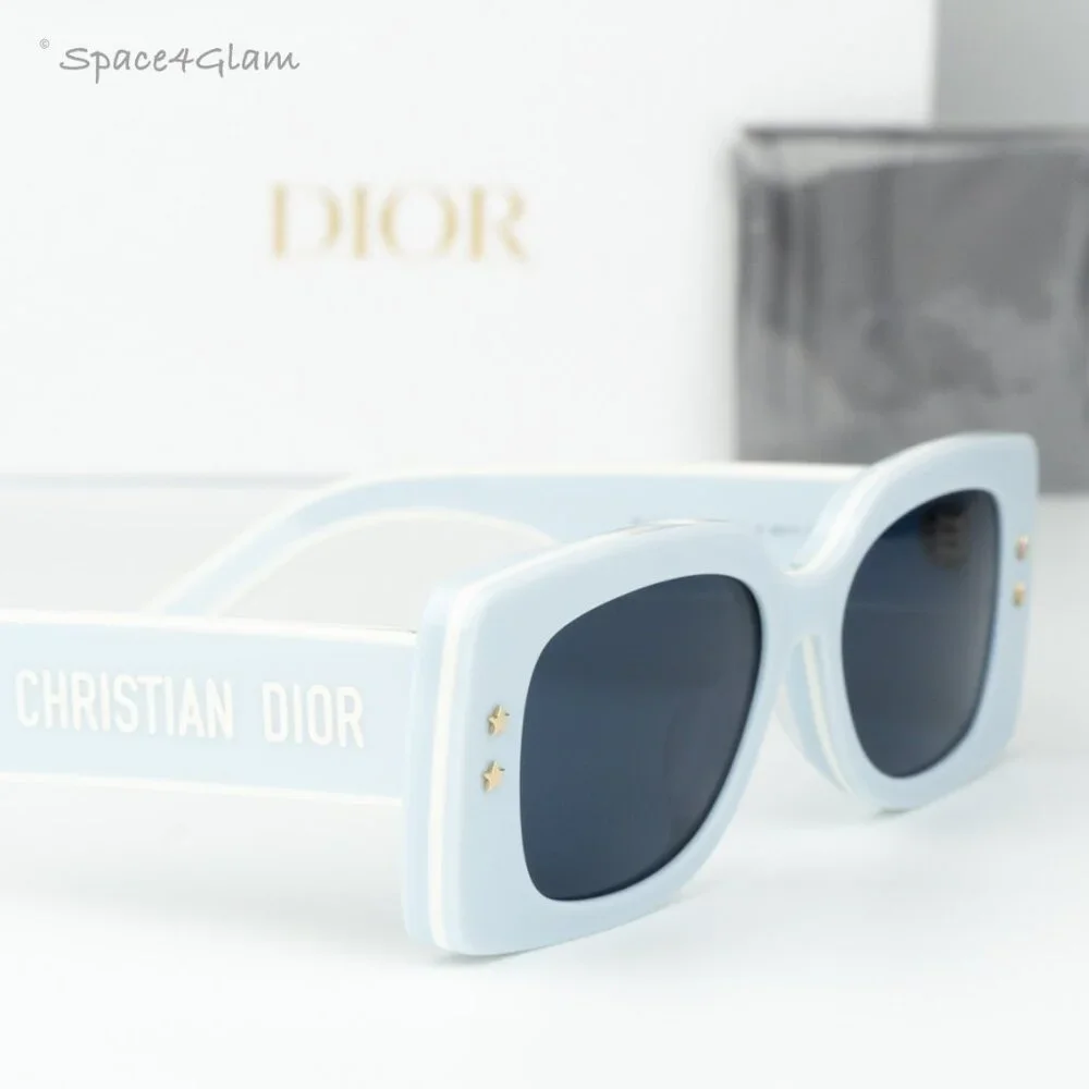 Dior Men Sunglasses Blue White Blue Rectangle DIORPACIFIC S1U 80B0 BRAND NEW